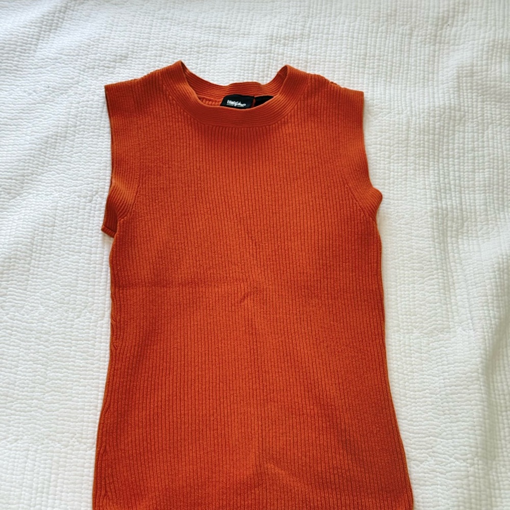 Mossimo Supply Co. Sleeveless Ribbed Tank in Orange